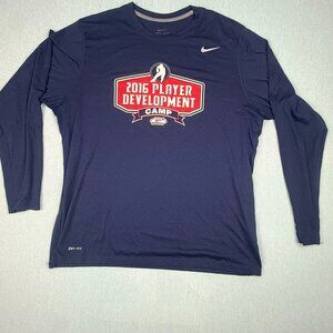 USA Hockey Player Development Camp Nike Dry-Fit T-Shirt XL Long Sleeve Blue